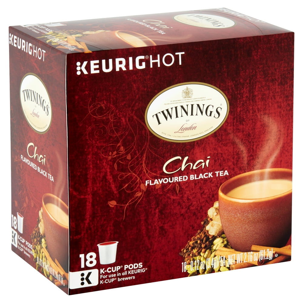 Twinings of London Chai Flavoured Black Tea KCup Pods, 0.12 oz, 18