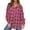 E-Rose Red, variant on UVN Plaid Shirt for Women Oversized Flannel Long Sleeve Shirts Casual Button Down Blouse Tops with Pockets