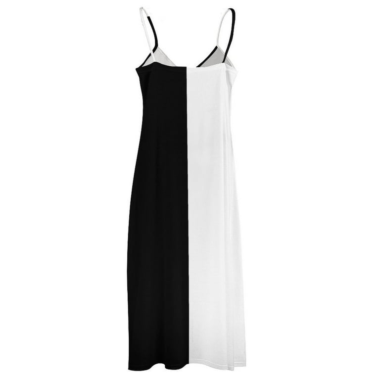 Half Black Half White Sleeveless Dress dress party evening elegant luxury celebrity Summer skirt elegant guest wedding dress - Walmart.com Half Black Half White Sleeveless Dress dress party evening elegant luxury celebrity Summer skirt elegant guest wedding dress - Walmart.com