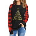 thumbnail image 1 of CNKOO Chemises à Manches Longues Col Rond Pull-Over Motif Raglan Casual Tunique Tops Chemise Imprimée de Noël, 1 of 5