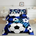 thumbnail image 2 of Feelyou Cartoon Soccer Boys Full Size Comforter Sets, Graffiti Honeycomb Bedding Comforter Set, Football Rugby Game Reversible Bedding Sets, Luxury Bedroom Decor, 3-Piece, 2 of 8