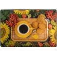 thumbnail image 4 of SKYSONIC Autumn Coffee Cookies Area Rug,72x48in Fall Sunflower Berries Non-Slip Floor Carpet Comfort Floor Mats Decor for Indoor Living Dining Room and Bedroom Area, 4 of 7