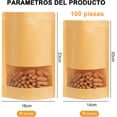 thumbnail image 3 of 100 pcs Bolsa de Papel Kraft con Ventana, Bolsas de Papel Kraft con Ventana Transparente, Para Sellar y Conservar Alimentos, 14 × 20cm (50 pcs) y 16 × 23 cm (50 pcs), 3 of 4