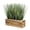 Burnt Wood, variant on Artificial Grass Plants in Rustic Wood Planter Box, Wooden Container with Faux Greenery Plant, Indoor Table Decor