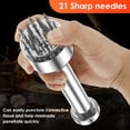 thumbnail image 4 of Meat Tenderizer with Brush,Stainless Steel Needle Ultra Sharp 21 Blades Meat Tenderizer Tool for tenderizing Chicken,Beef,Steak,Veal and Pork, 4 of 10
