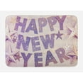 thumbnail image 1 of Happy New Year Bath Mat, Calligraphy in Party Tools Hangings on the Wall and Striped and Dotted Stars, Plush Bathroom Decor Mat with Non Slip Backing, 29.5" X 17.5", Multicolor, by Ambesonne, 1 of 2