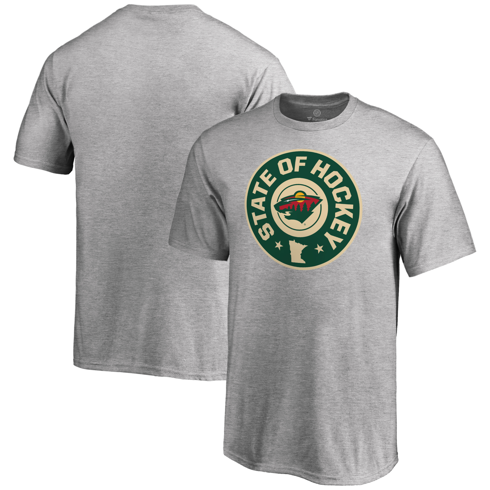Minnesota Wild Youth Hometown Collection Hockey State T-Shirt Ash by Football Fanatics/Ruppshirts