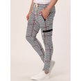 thumbnail image 2 of Pantalones de chándalcuadros de pade gallo Hip Hop pahombre Pantalones de chándal atléticos con cordón rojo 30, 2 of 6