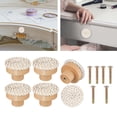 thumbnail image 3 of Abbracc Boho Rattan Dresser Knobs Wooden Rattan Drawer Knobs for Dresser, 3 of 9