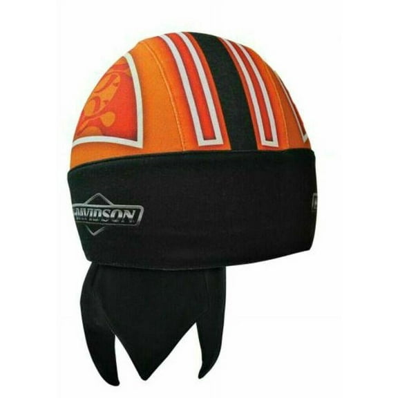Harley-Davidson Headwrap HW22864 Black & Orange Cotton Flames Motorcycle Boots 8.5 M