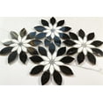 Nero Marquina Black Marble Wildflower Rain Flower Waterjet Mosaic Tile