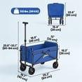 thumbnail image 3 of Outsunny Small Collapsible Folding Wagon Cart, Utility Garden Cart, Blue, 3 of 10