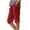 Red, variant on Ozmmyan Women's Bermuda Short Knee Lengh Comfy Hiking Shorts Straight Capris Pants for Women Cotton Linen Casual Summer 2025 Side Slit Button Decor Elastic Waist Cropped Trouser, S-2XL