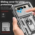 thumbnail image 4 of for Google Pixel Fold Case Camera Lens Protector Slide Cover Black with Kicktand, Shockproof Google Pixel Fold Phone Case Rugged Shield Heavy Duty with Ring Holder (Silber), 4 of 15