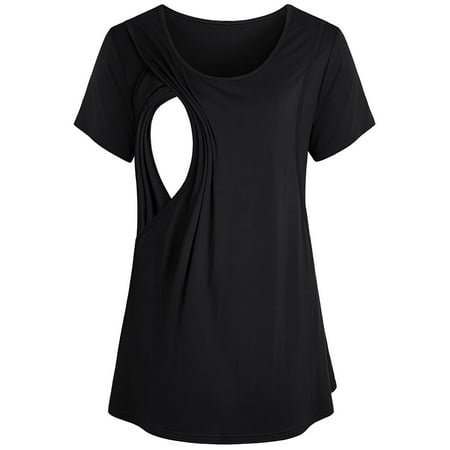 

Uniexcosm Women s Nursing Tops Short Sleeve for Breastfeeding Shirts Maternity Clothes Summer Pregnancy Tee Postpartum Shirt