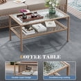 thumbnail image 5 of UDPATIO Patio Conversation Set, Rattan Wicker Furniture, 6 Piece Outdoor Sectional Set with Coffee Table & All-Weather Wicker, Beige, 5 of 9