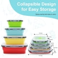 thumbnail image 2 of wqlpp-4 Pack Collapsible Food Storage Containers, Silicone Foldable Lunch Container with Lids, Leftover Meal Box for Kitchen, Microwave&Dishwasher Safe, Silicone Containers for Camping, Meal Prep, 2 of 4