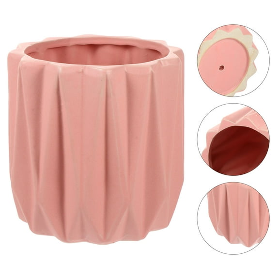 Worgeous Geometric Shaped Flower Pot Modern Ceramic Planter Pot Bonsai Container