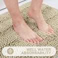 thumbnail image 4 of Buganda Chenille Striped Bathroom Rugs, Extra Soft and Absorbent Bath Mats, Anti-Slip Shaggy Bath Carpets, 16x24, Beige, 4 of 7