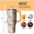 thumbnail image 2 of 40oz Flamingo Insulated Tumbler with Handle and Straw - Stainless Steel Travel Mug, Leakproof Water Bottle for Coffee & Drinks, Cute Animal Theme Gift for Women, 2 of 6