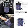 thumbnail image 4 of Yuyamidu Boho Flower Blossom Front Car Seat Covers Full Set of 12 Auto Steering Wheel Cover Seat Belt Pad Armrest Box Mat Trash Bin Rear View Mirror Cover Cup Holders Keychain Air Vent Storage Box, 4 of 7