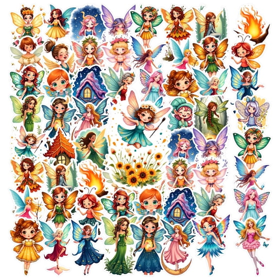 35pcs-50pcs Enchanted Stickers Fairy Stickers Kids Stickers for Luggage Suitcase Laptop