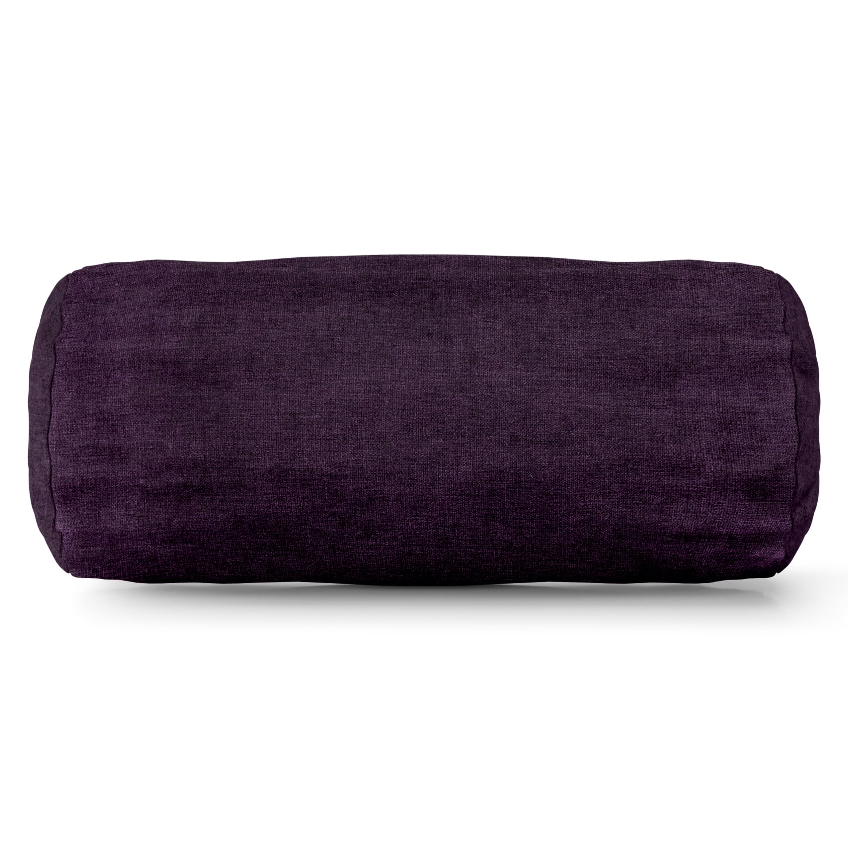 Majestic Home Goods Indoor Aubergine Villa Velvet Round Bolster