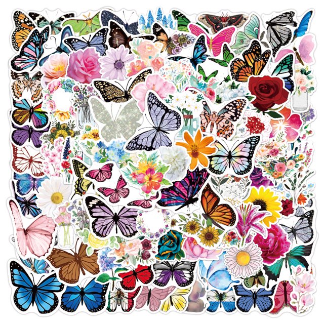 100 Pvc Mariposa Sticker Impermeable Para Auto,moto,portátil Zefei Wu 9024735050810