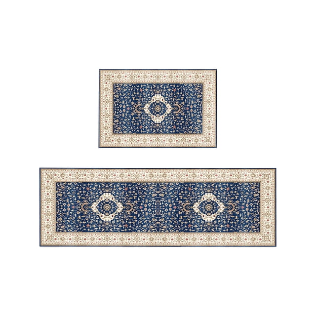 Two Piece Ethnic Kitchen Rug Set Non Slip Absorbent Bathroom Mat Sink And Stove Defend Fatigue Floor Mat Washable Lasting Door Mat