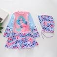 thumbnail image 2 of Laipiong Girls' Swimsuit 2026 Stylish Funny Cute Print Dress Style Sun Bathing Suits Long Sleeved Rash Guard Comfy Beach Swimwear, 2 of 5