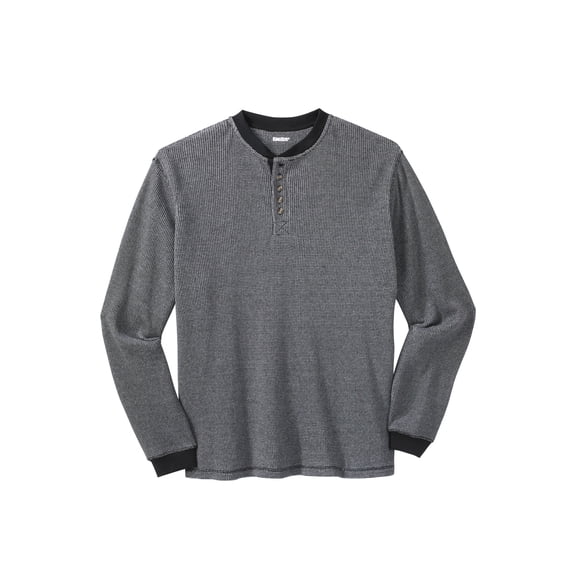 KingSize Men's Big & Tall Waffle-Knit Thermal Henley Tee