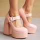 thumbnail image 5 of Sentido de las mujeres del banquete personal Hebilla Boca baja Grueso Tacón alto Grueso con zapatos individuales Wmkox8yii hfjk3858, 5 of 9