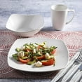 thumbnail image 6 of Gibson Zen Buffetware 12 Piece Square Dinnerware Plate, Bowl, & Mug Set, White, 6 of 6