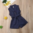 thumbnail image 4 of Toddler Kids Baby Girls Bowknot Romper Tops Jumpsuit Playsuit Outfit Shorts Clothes Blue 3-4 Years, 4 of 6