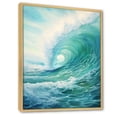 thumbnail image 2 of Designart "Turbulent Teal Waves Drama III" Coastal Waves Floater Framed Wall Decor, 2 of 5