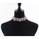 thumbnail image 2 of Women's Short Smile Floral Necklace, Chunky Necklace Clothing Bib Necklace Clothing Accessories (light pink), 2 of 3