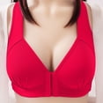 thumbnail image 6 of VISALY Sports Bras For Women Plus Size Sports Bra 2PCS Women Front Closure Extra-Elastic Breathable Lace Trim Bra Underwear Padded Bra Seamless Bras For Women Comfortable Bras For Women Red Black 80, 6 of 9
