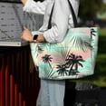 thumbnail image 4 of Wukai Tropical Summer Palm Print Zipper Bag,large Beach Tote Bag,Waterproof Sandproof Bag,Grocery and Picnic Tote Travel Bag, 4 of 5