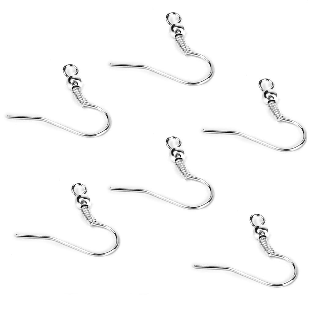 100PCS Jewelry Making Findings Silver Earring Fish Hook Ear Wire 19mm 