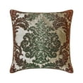 thumbnail image 6 of Decorative Brown & Green 14"x14" (35x35 cm) Pillow Covers, Velvet Victorian & Beaded Throw Pillows For Sofa, Damask Pattern Modern Style - Jade Damask, 6 of 9