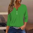 thumbnail image 2 of ZJXFGS Tunic Tops for Women Loose Fit Dressy Peplum Tops for Women Long Sleeve Undershirt for Women Plus Size Women Blouses Womens Fall Tees Women Blouses Womens Plus Size Tops Green 3XL, 2 of 7