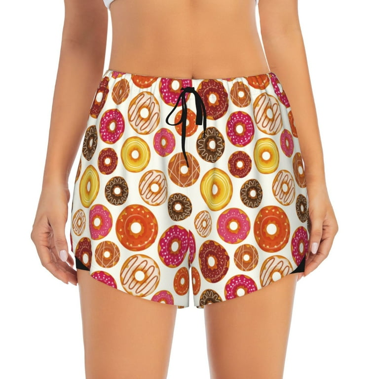 Goofa Donut Printed Women 2 in 1 Running Shorts Quick Dry Athletic Workout Shorts High Waisted Athletic Shorts with Liner Pockets X Large Walmart
