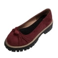 thumbnail image 2 of Miluxas Womens Loafers Slip On Casual Chunky Platform Heel Loafers Classic Penny Dressy Comfy Business Work Shoes Wine 6.5(38), 2 of 9
