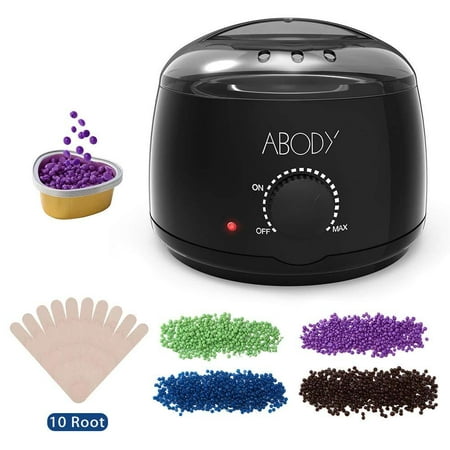 Wax Warmer, Abody Hair Removal Waxing Kit with 4 Bags Hard Wax Bean, 5 Small Heart-shaped Tins Bowls, 10pcs Wax Applicator Sticks, Wax Heater for Rapid Removing Hair of All Body, Legs, (Best Way To Remove All Body Hair)