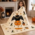 thumbnail image 2 of Halloween Ghost Throw Blanket 60" x 40" Fur Fleece Blanket Soft Cozy Autumn Throw for Couch Sofa Bed, Thanksgiving Gift for Women Mom, 2 of 6