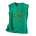 thumbnail image 4 of Camiseta sin mangas suelta con cuello redondo y cuello redondo para mujer Casual St. Patrick's Day Pompotops  lopia990814, 4 of 6
