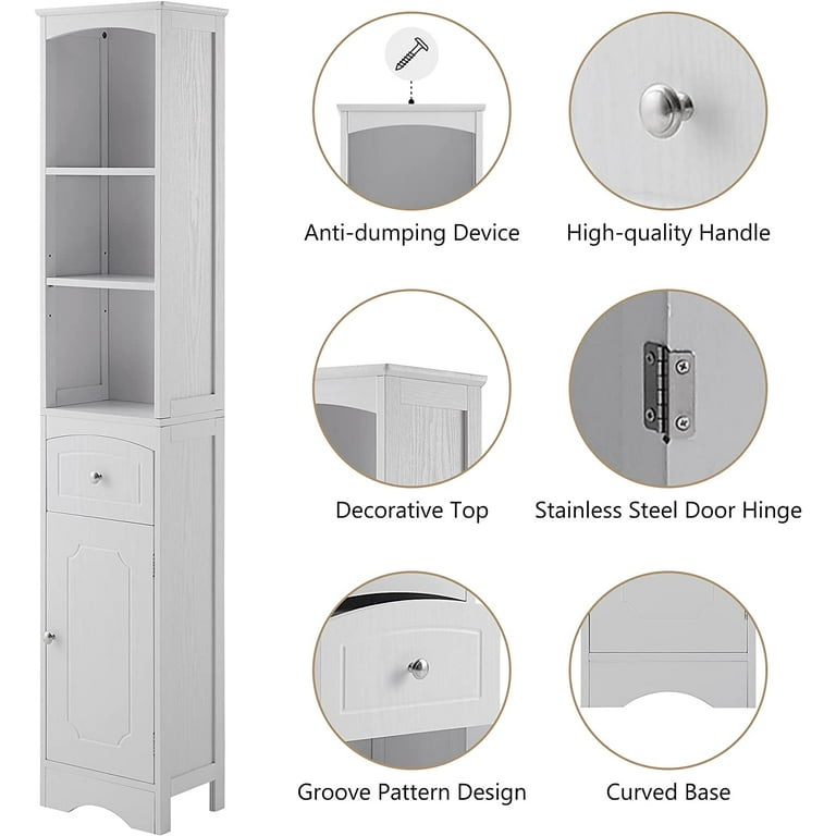 72'' Free Standing Tall Floor Bathroom Storage Cabinet — Myers Goods Home &  Decor
