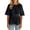 02# Black, variant on Ihhxva Women's Tops Peplum Blouse Top Loose Fit Elastic Waist - Relaxed Casual Shirt Flowy A-Line Silhouette Soft Office Work Weekend Brunch S-L