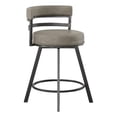 thumbnail image 1 of Tabouret de Comptoir Pivotant en Métal Gene et Similicuir Gris, 1 of 8