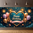 thumbnail image 5 of Yatrandify Heart Shaped Birthday Banner with Balloons for Birthday Celebration Indoor Festive Holiday Event, 5 of 8